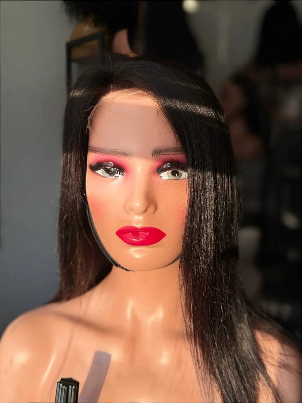100% Raw Human Hair Straight Wig – Dark Brown